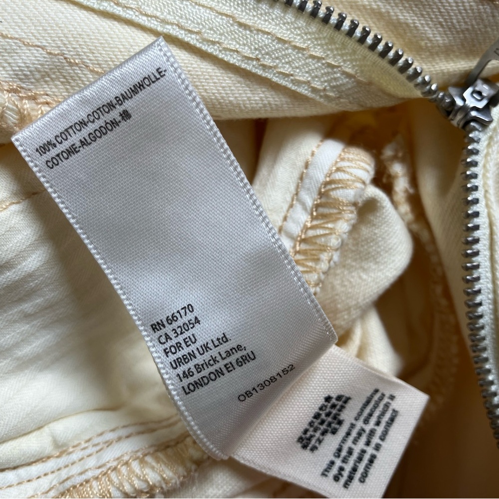 Free People Butter Yellow High Waisted Shorts with Suspenders - Picture 8 of 8